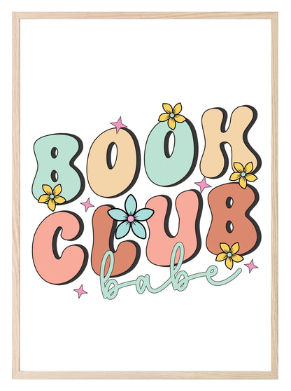 Retro Book Club Babe Print | Hobbies & Interests Wall Art