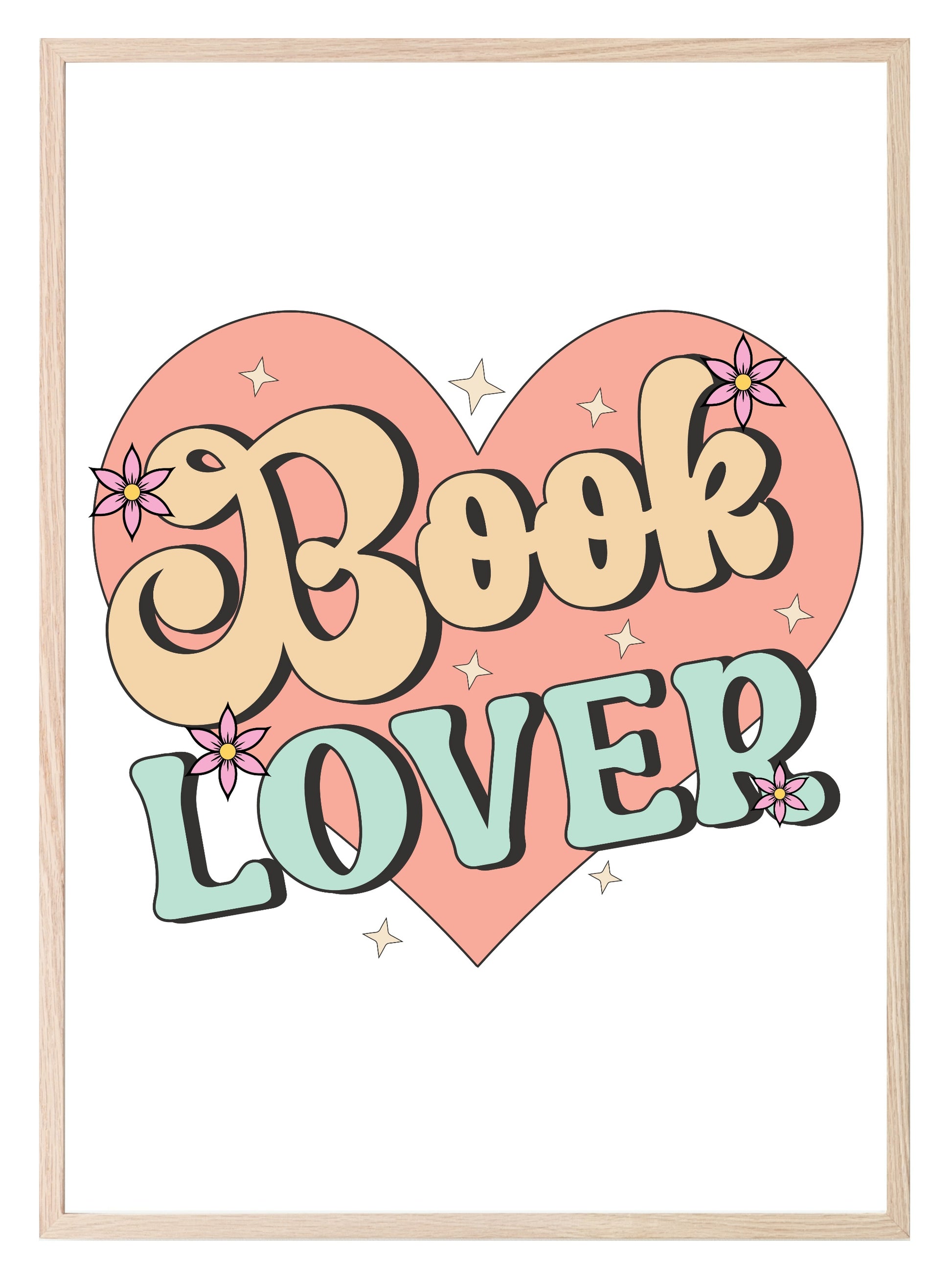 Retro Book Lover Print | Hobbies & Interests Wall Art