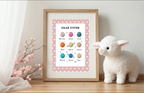 Pink & White Heart Solar System Poster | Educational Wall Art - Larosier Prints