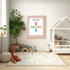 Pink & White Heart Directions Poster | Educational Wall Art - Larosier Prints