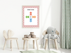 Pink & White Heart Directions Poster | Educational Wall Art - Larosier Prints