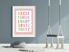 Pink & White Heart Alphabet Poster | Educational Wall Art - Larosier Prints