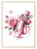 Ballet Shoes Print | Floral | Hobbies & Interests Wall Art - Larosier Prints