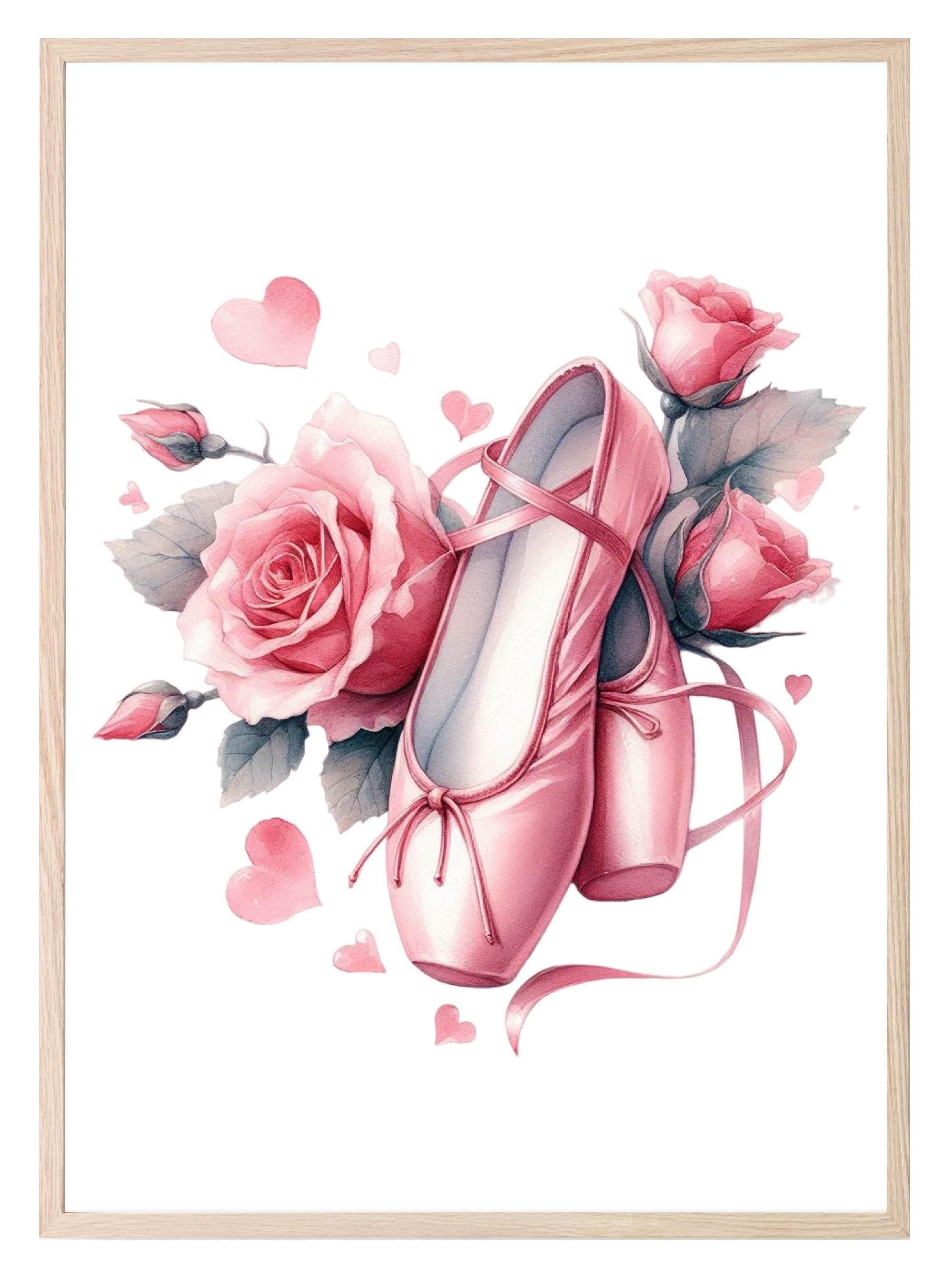 Ballet Shoes Print | Floral | Hobbies & Interests Wall Art - Larosier Prints