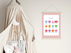 Pink & White Heart Shapes Poster | Educational Wall Art - Larosier Prints