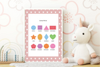 Pink & White Heart Shapes Poster | Educational Wall Art - Larosier Prints