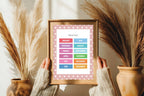 Pink & White Heart Months Poster | Educational Wall Art - Larosier Prints