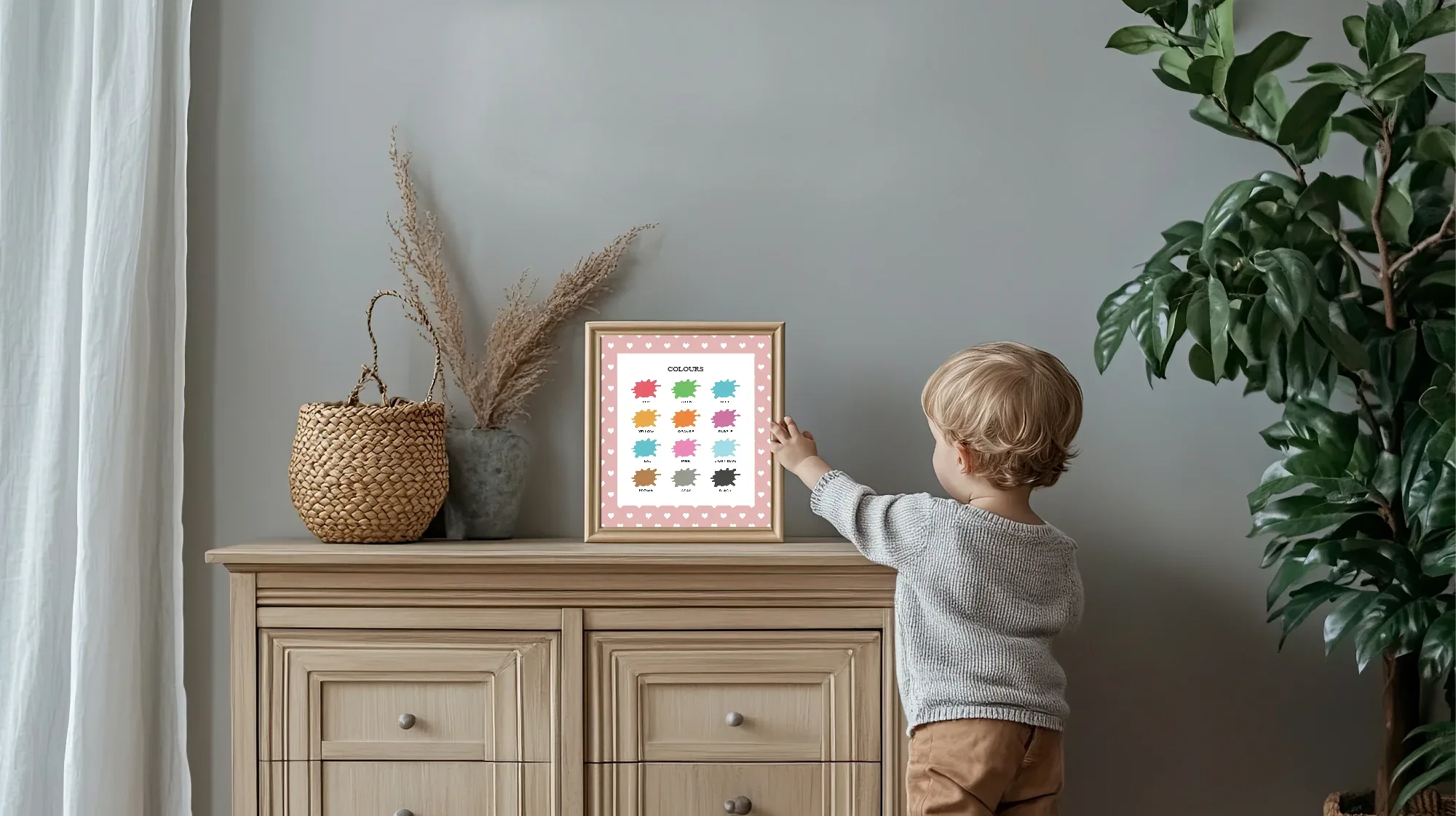 Pink & White Heart Colours Poster | Educational Wall Art - Larosier Prints