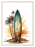 Vintage Surfing Print | Hobbies & Interests Wall Art - Larosier Prints