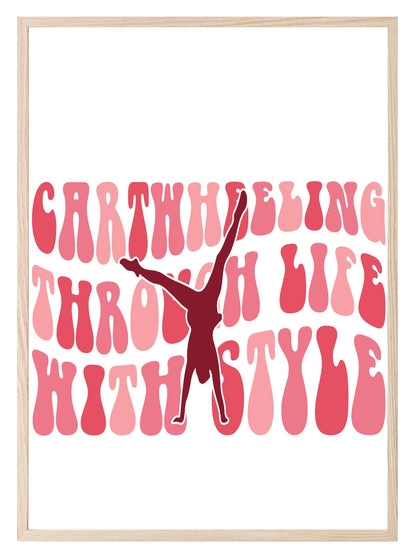 Cartwheeling Through Life With Style Print | Gymnastics | Hobbies & Interests Wall Art