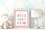 Pink & White Heart Count To 10 Poster | Educational Wall Art - Larosier Prints