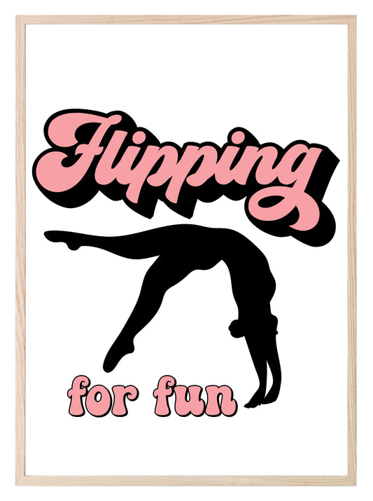 Flipping For Fun Print | Gymnastics | Hobbies & Interests Wall Art