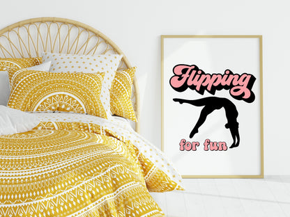 Flipping For Fun Print | Gymnastics | Hobbies & Interests Wall Art