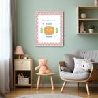 Pink & White Heart Square Breathing Poster | Emotional Support Tool Wall Art - Larosier Prints