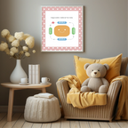 Pink & White Heart Square Breathing Poster | Emotional Support Tool Wall Art - Larosier Prints