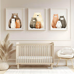 Family Of 3 Bears Print | Nursery Wall Art - Larosier Prints