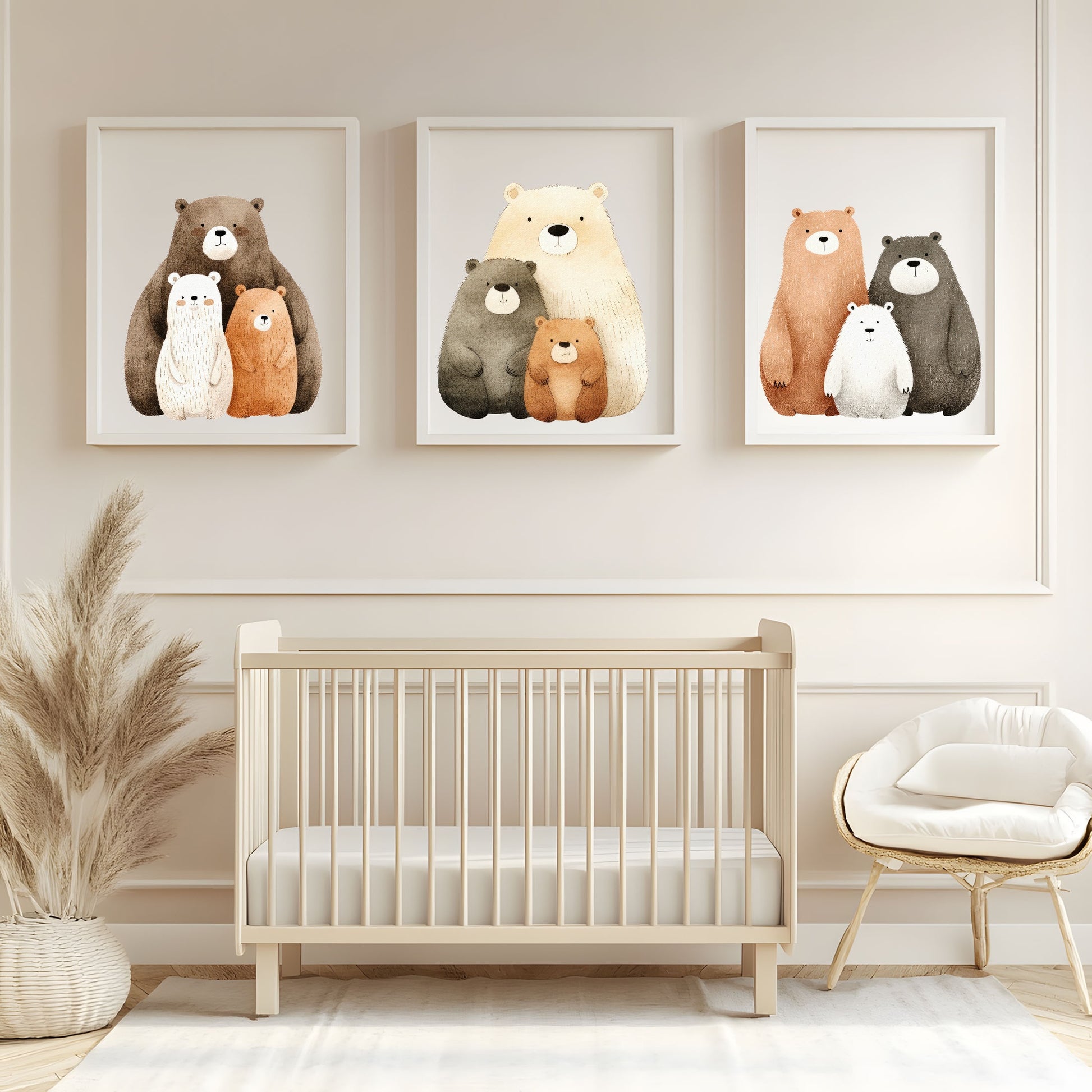 Family Of 3 Bears Print | Nursery Wall Art