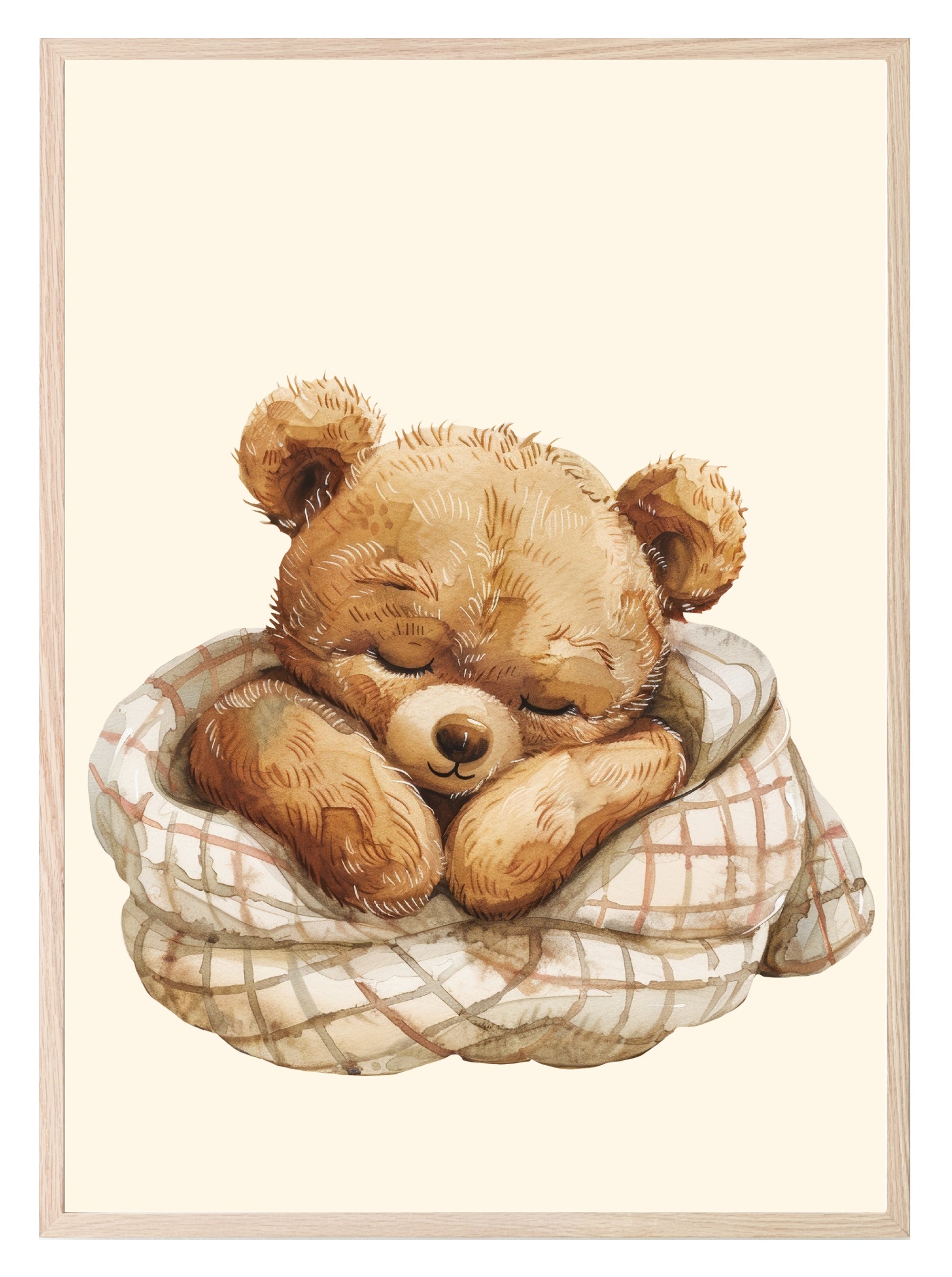 Teddy Sleeping Print | Vintage Teddy Collection | Nursery Wall Art