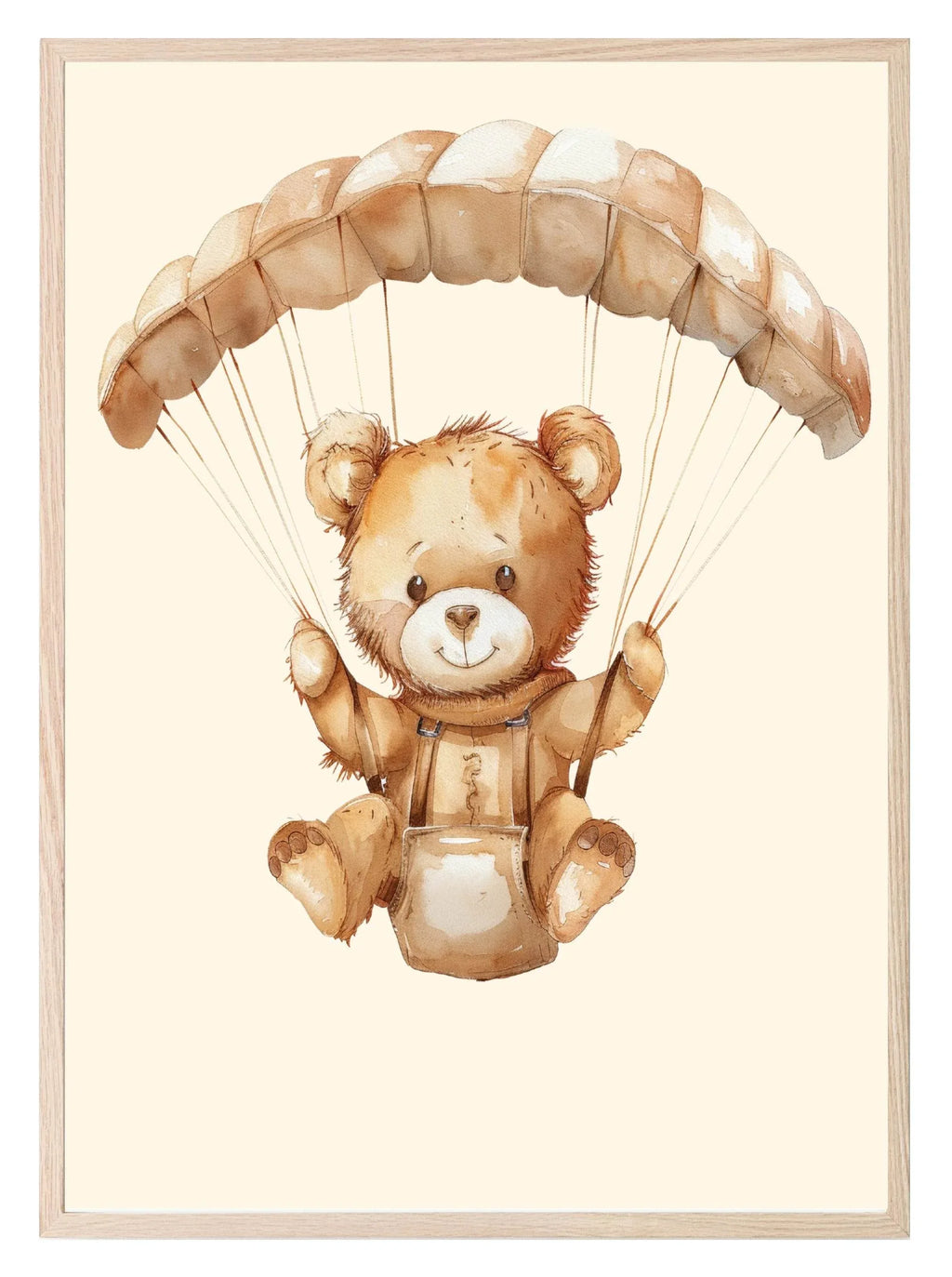 Teddy Paragliding Print | Vintage Teddy Collection | Nursery Wall Art - Larosier Prints