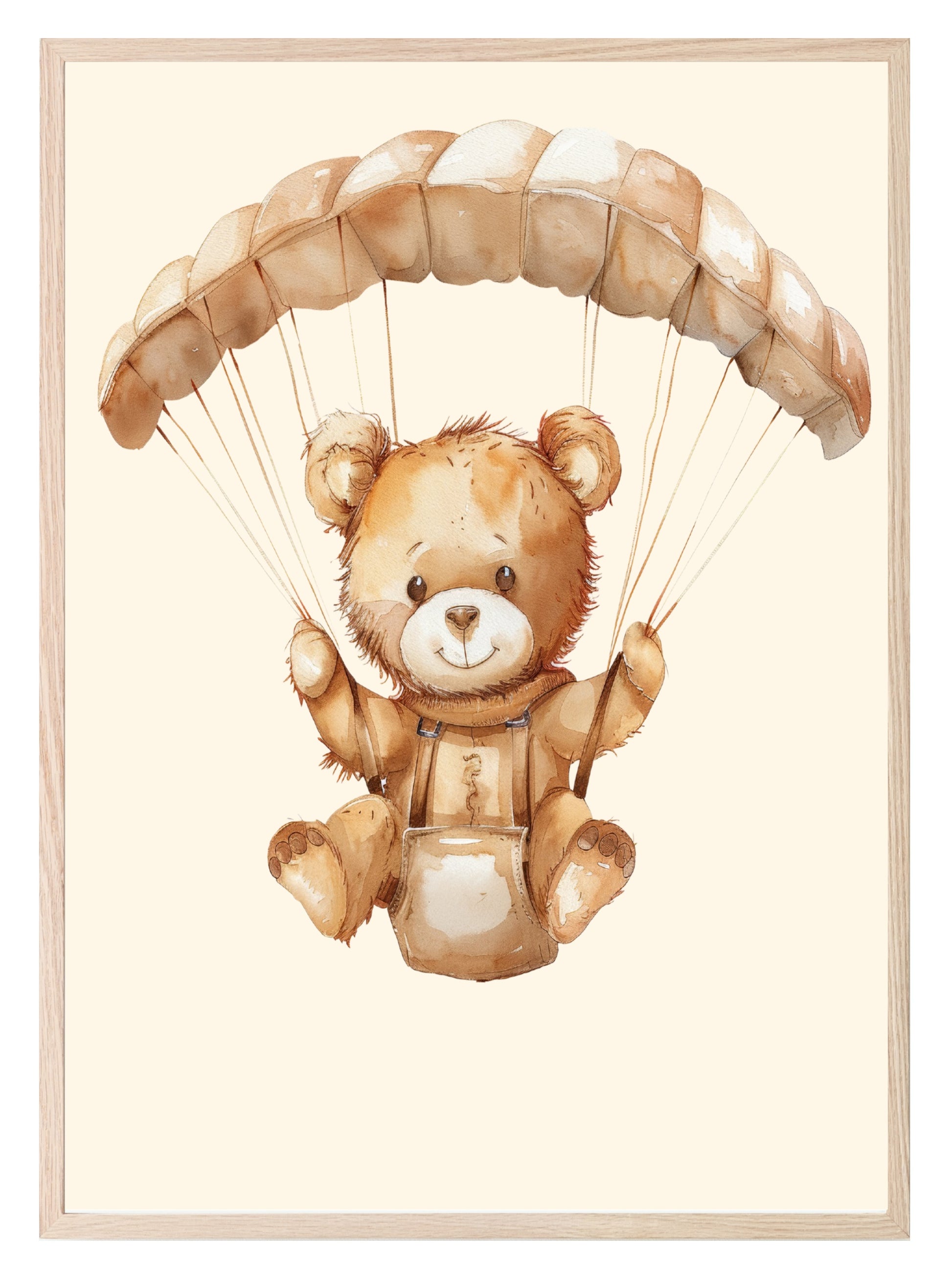 Teddy Paragliding Print | Vintage Teddy Collection | Nursery Wall Art