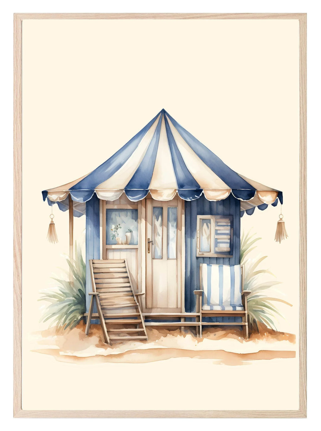 Beach House Print | Nautical Collection | Nursery Wall Art - Larosier Prints