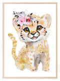 Cheetah Print | Floral & Gold | Nursery Wall Art - Larosier Prints