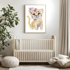 Cheetah Print | Floral & Gold | Nursery Wall Art - Larosier Prints