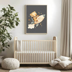Teddy Astronaut Print | Vintage | Nursery Wall Art - Larosier Prints