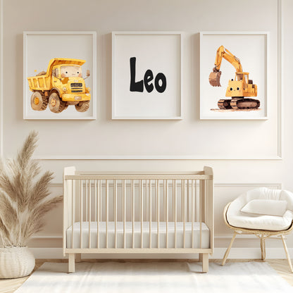 Cute Dump Truck Print | Nursery Wall Art