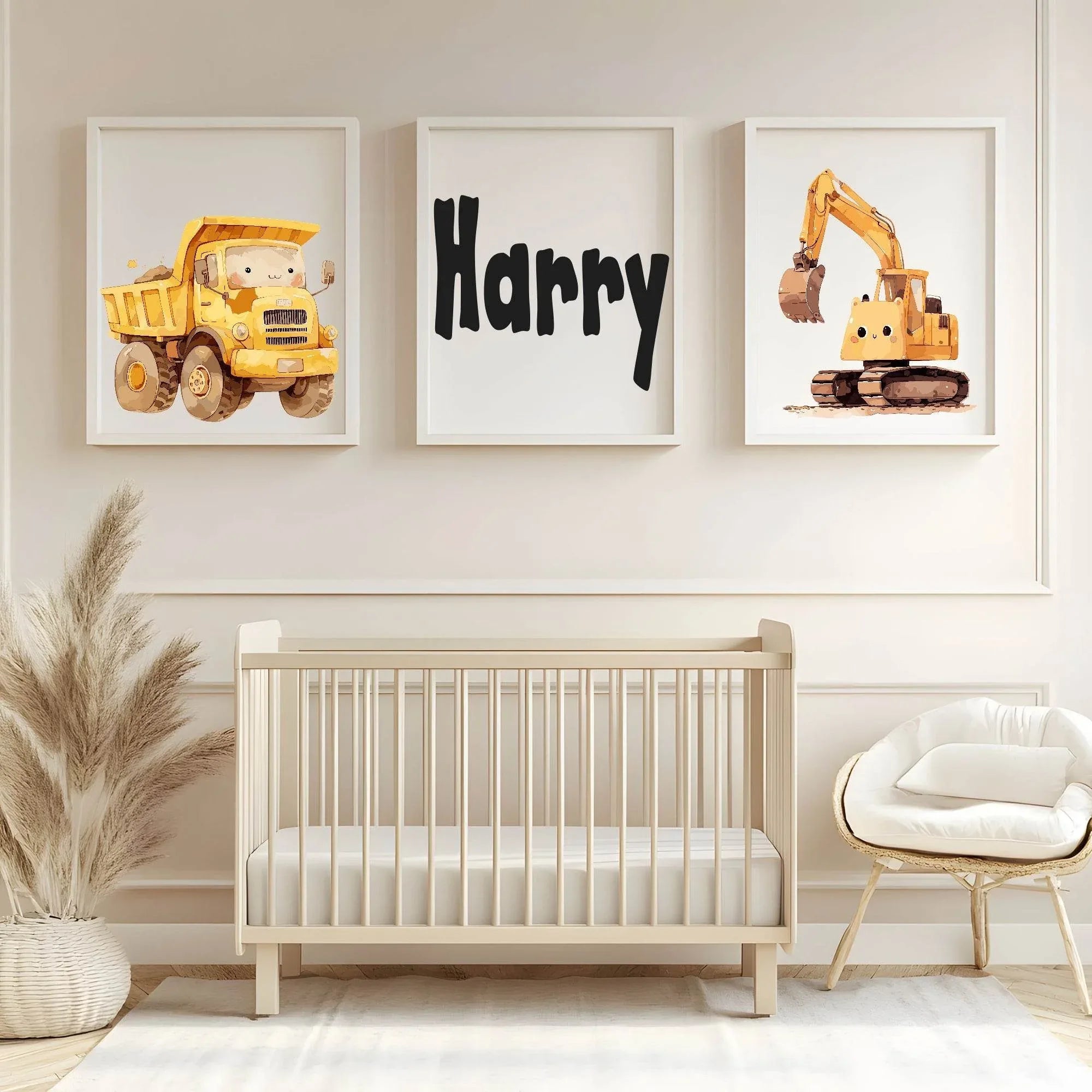 Cute E & DT Name Print | Personalised | Nursery Wall Art - Larosier Prints