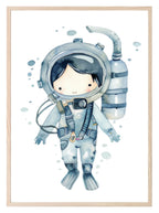Scuba Diver Boy Print | Nursery Wall Art - Larosier Prints