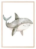Shark Print | Watercolour | Nursery Wall Art - Larosier Prints