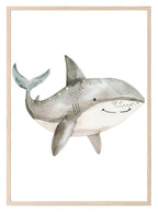 Shark Print | Watercolour | Nursery Wall Art - Larosier Prints
