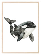 Whale Print | Watercolour | Nursery Wall Art - Larosier Prints
