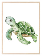 Sea Turtle Print | Watercolour | Nursery Wall Art - Larosier Prints