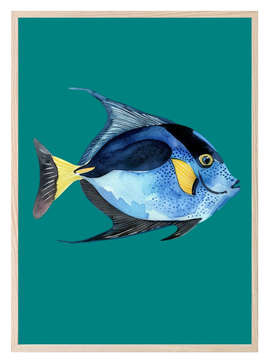 Dory Print | Blue Tang Fish | Watercolour | Nursery Wall Art - Larosier Prints