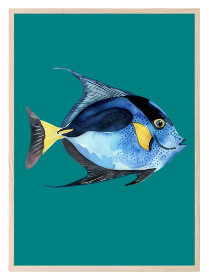 Dory Print | Blue Tang Fish | Watercolour | Nursery Wall Art