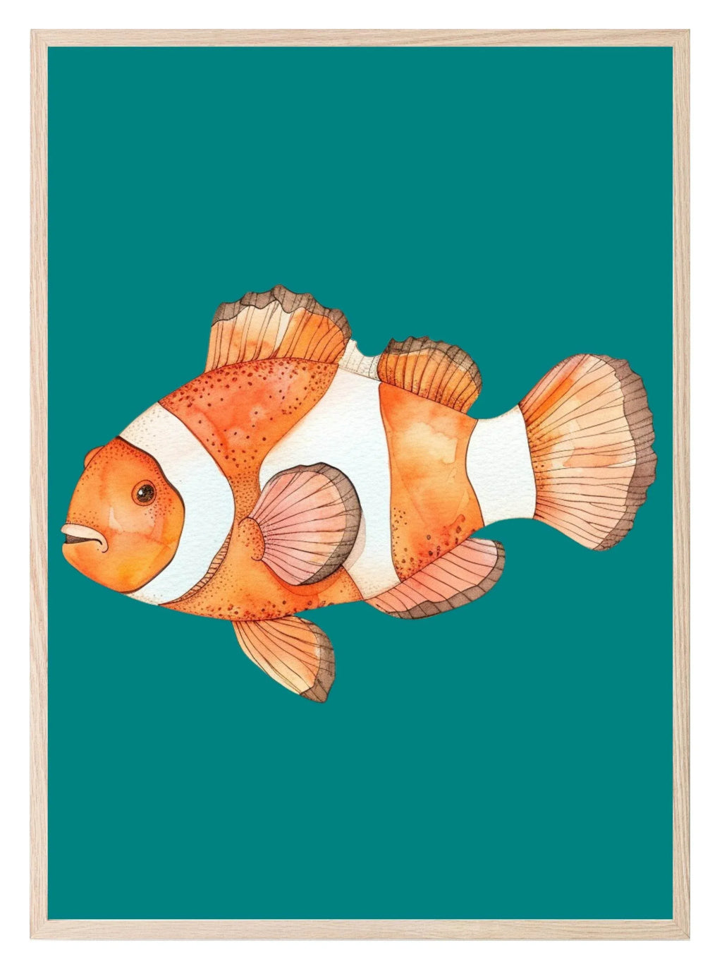 Nemo Print | Clownfish | Watercolour | Nursery Wall Art - Larosier Prints