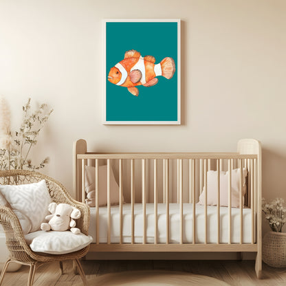 Nemo Print | Clownfish | Watercolour | Nursery Wall Art