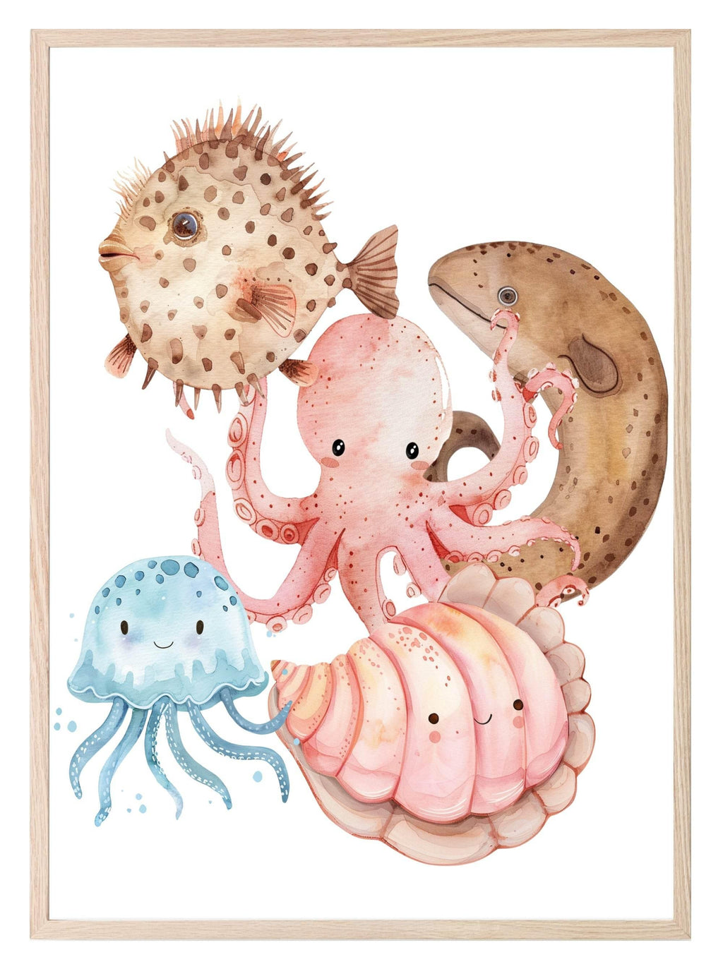 Under The Sea II Print | Sea Animals | Watercolour | Nursery Wall Art - Larosier Prints