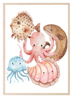 Under The Sea II Print | Sea Animals | Watercolour | Nursery Wall Art - Larosier Prints