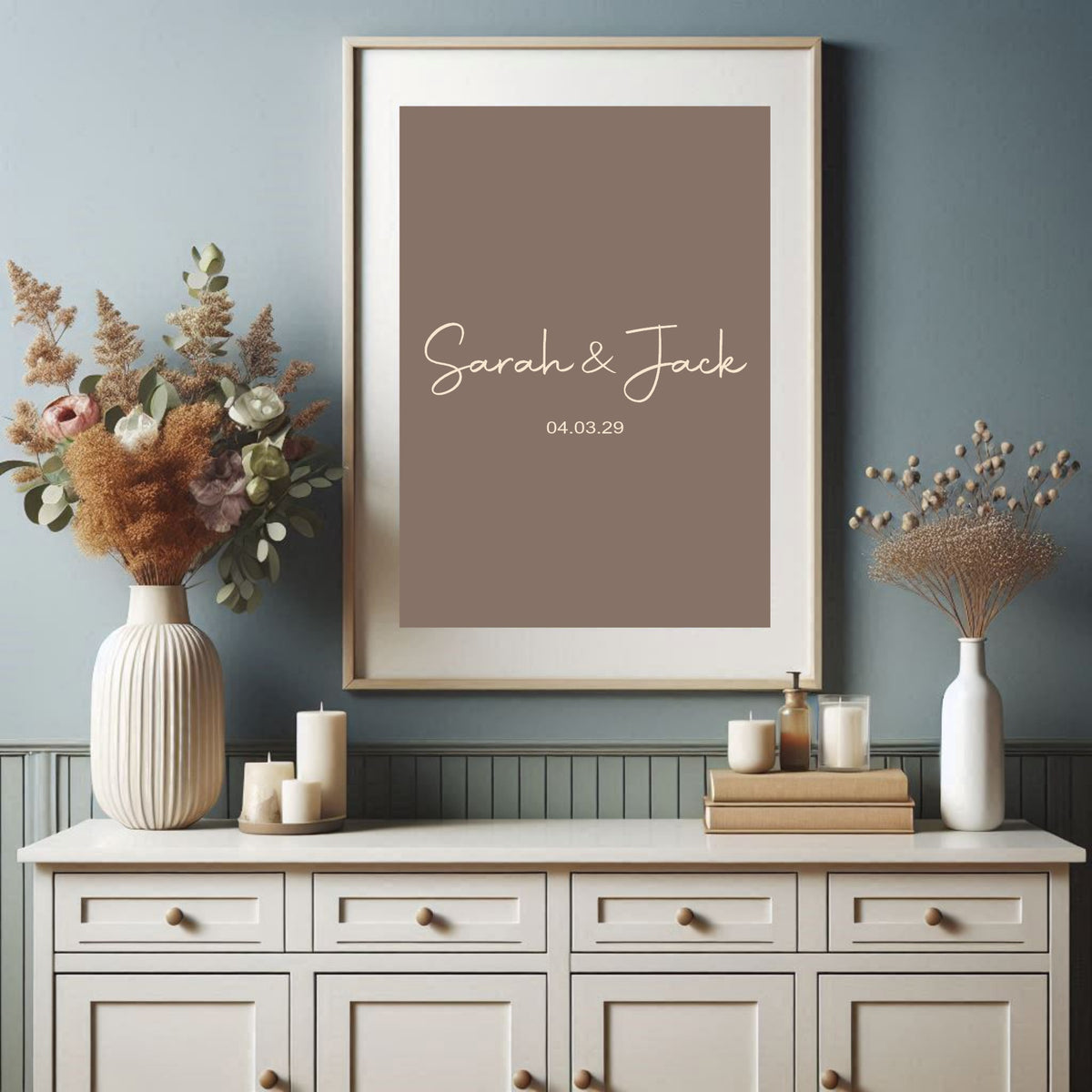 Earth Taupe personalised Forever Print, product photo 2