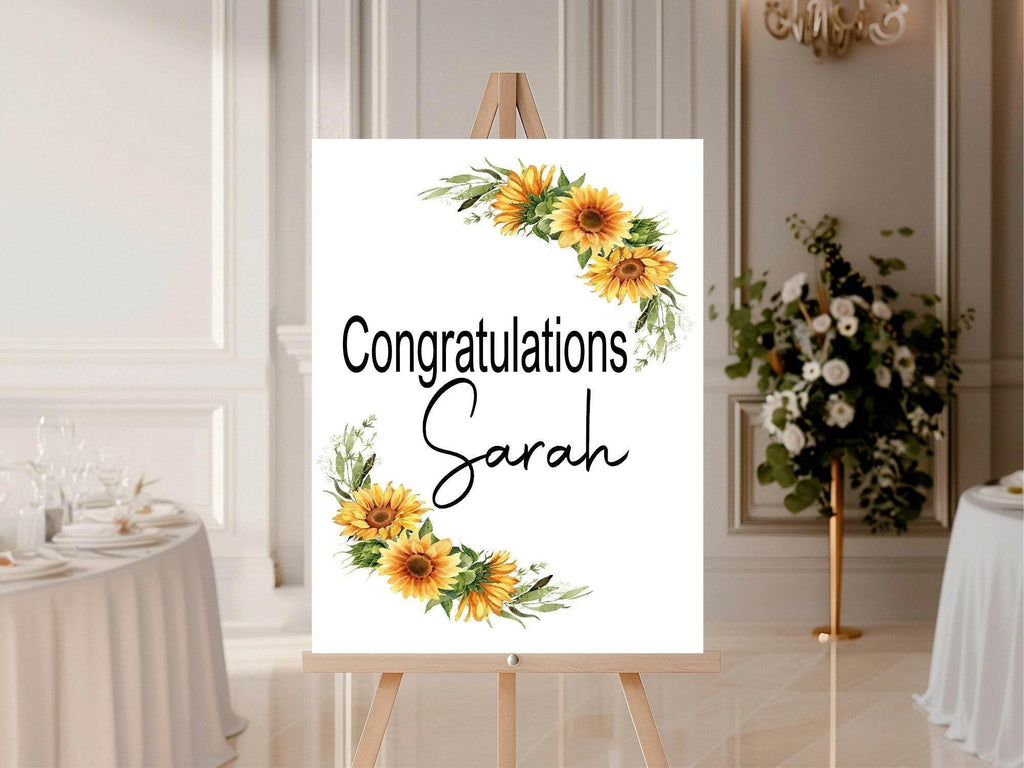 Sunflower Congratulations Party Sign - Larosier Prints