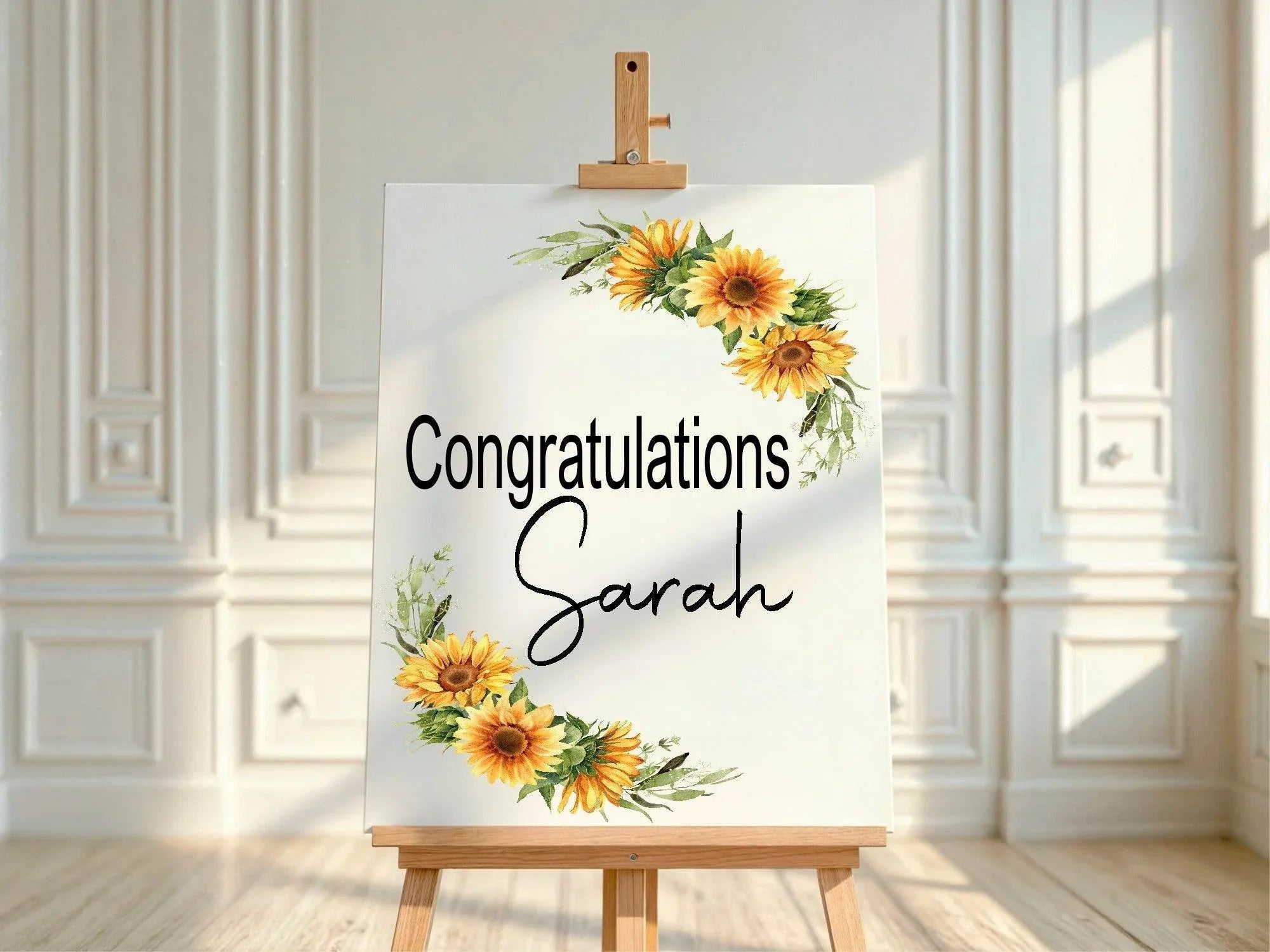 Sunflower Congratulations Party Sign - Larosier Prints