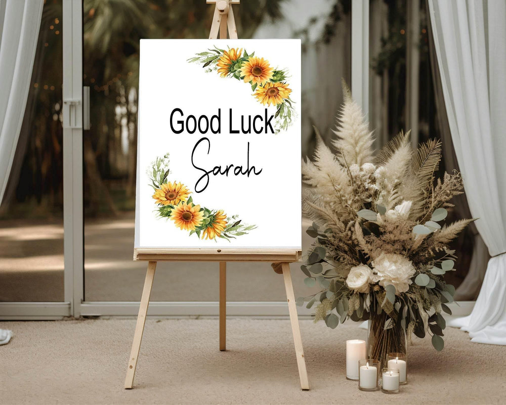 Sunflower Good Luck Party Sign - Larosier Prints