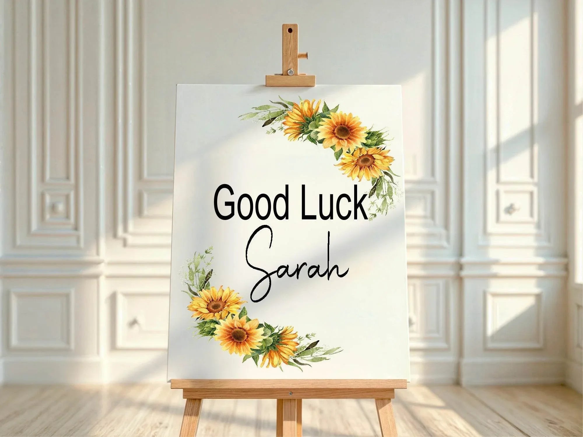 Sunflower Good Luck Party Sign - Larosier Prints