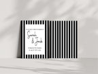 Black & White Stripe Engagement Party Invitations | Personalised | Pack of 10