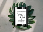 Black & White Stripe Engagement Party Invitations | Personalised | Pack of 10