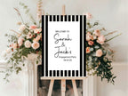 Black & White Stripe Engagement Party Invitations | Personalised | Pack of 10