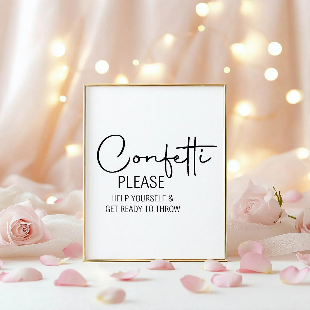 Minimalist Confetti Wedding Party Sign - Larosier Prints